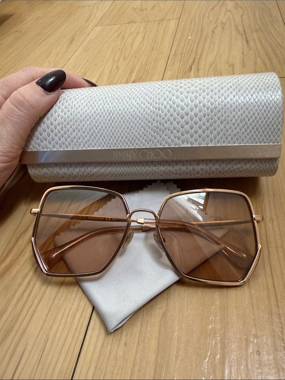 Jimmy Choo Brown Gradient Square Sunglasses